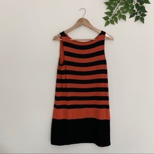 Bailey44 Orange Black Striped Sleeveless Dress